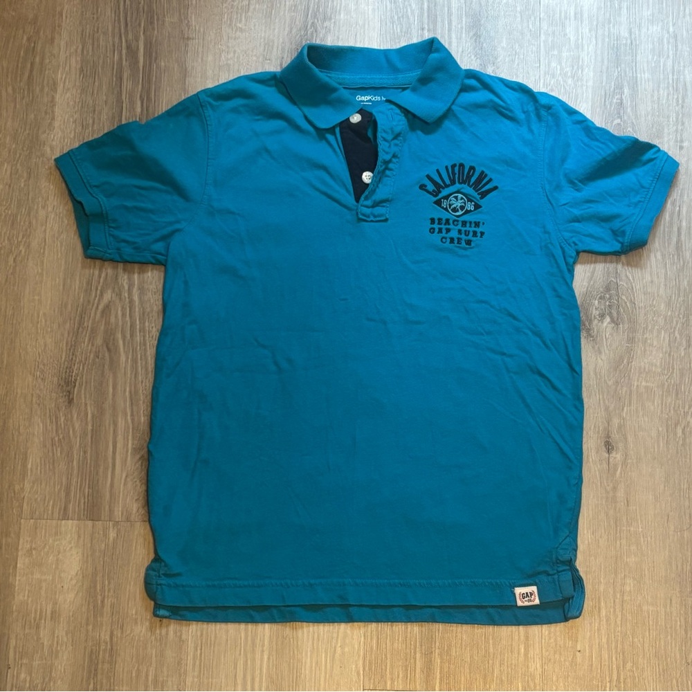 Boy’s GapKids Bright Blue Surf Crew Polo Shirt L